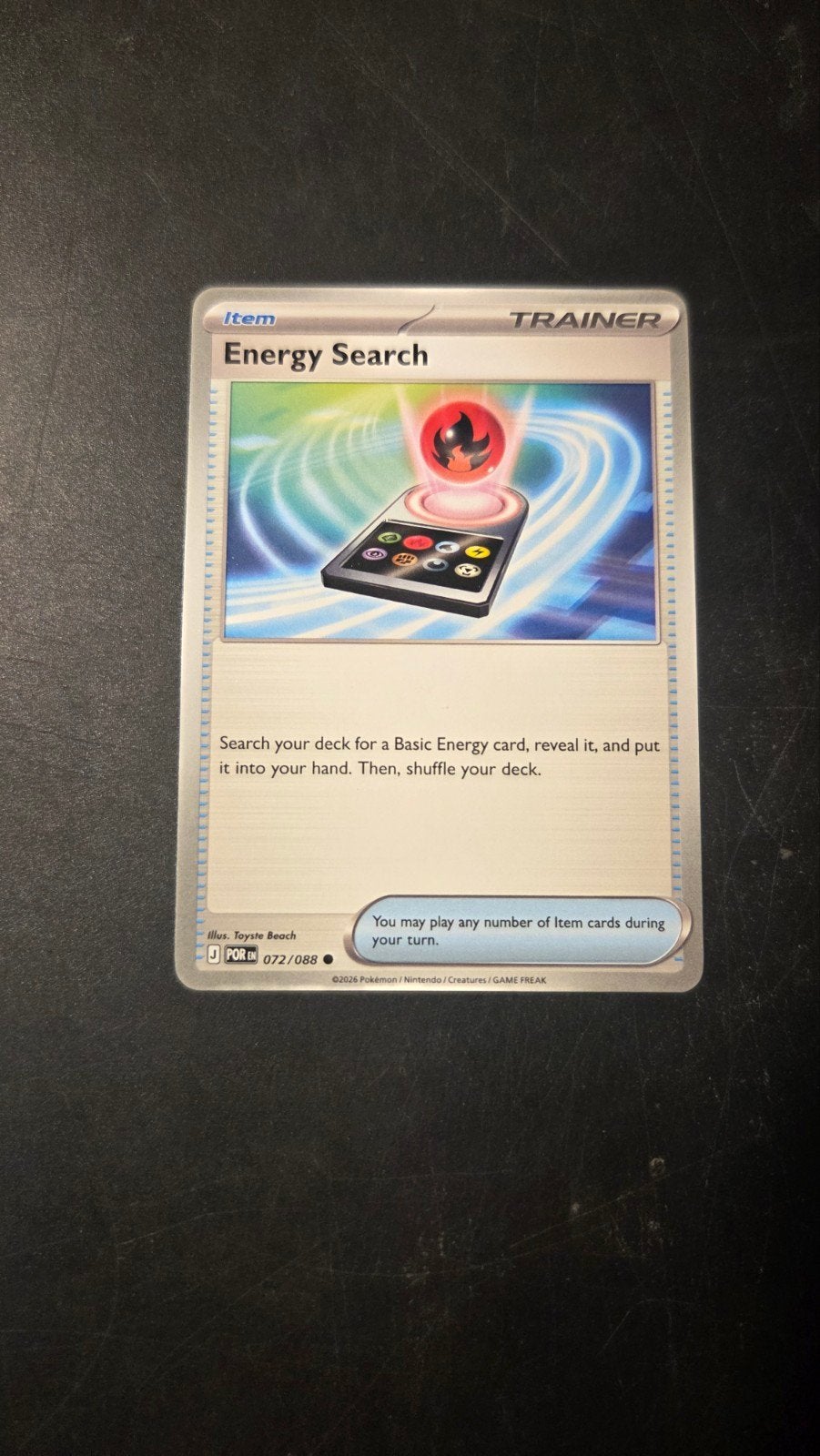 Energy Search 072/088 Pokémon kaart - Perfecte staat, Verzenden, Zo goed als nieuw, Losse kaart