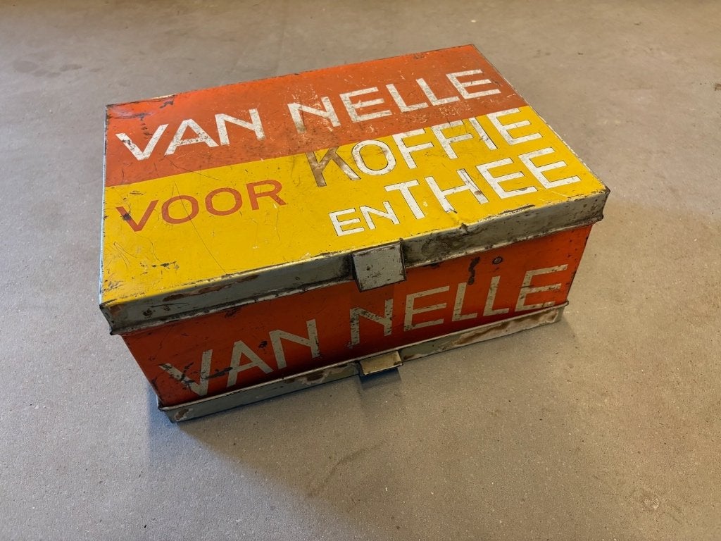 Vintage Metalen Kist Van Nelle Koffie Thee, Verzamelen, Ophalen, Gebruikt, Koffie, Van Nelle
