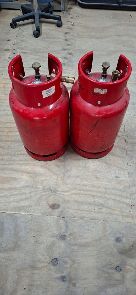 Hervulbare LPG Gasflessen voor Camper/Caravan/Bbq/kachel, Caravans en Kamperen, Ophalen of Verzenden, Gebruikt
