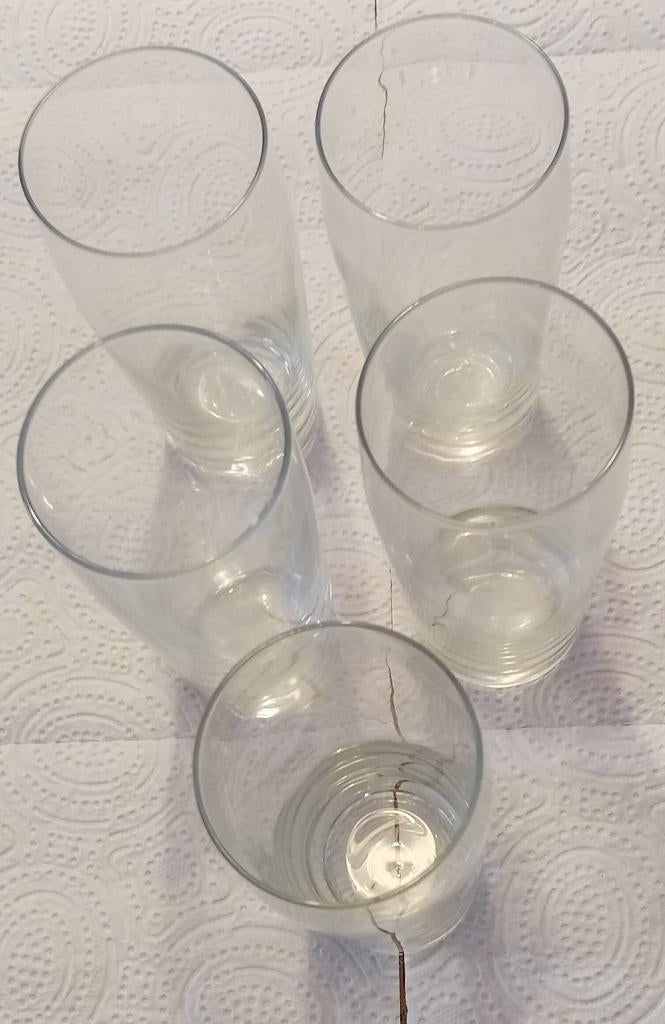 Te Koop: Vijf water / frisdrank glazen., Ophalen of Verzenden, Gebruikt, Frisdrankglas