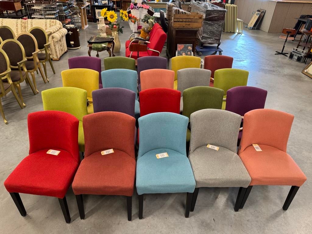 20 Kleurrijke Okidobv Stoelen - Fijne Stof, Diverse Kleuren, Huis en Inrichting, Stoelen, Ophalen, Gebruikt, Overige kleuren, Nvt