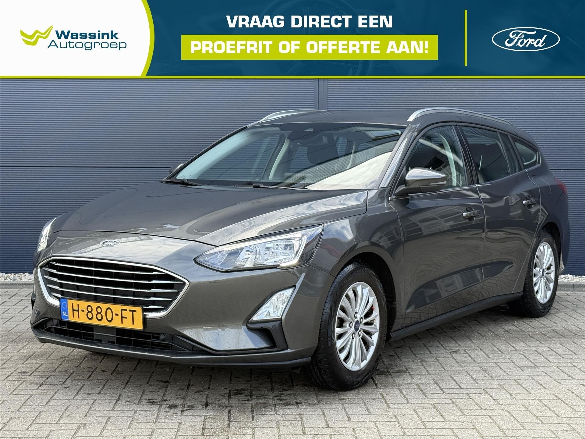 Ford Focus Wagon 1.0 EcoBoost 125pk Titanium Business | Navi, 125 pk, Gebruikt, 1283 kg, Zilver of Grijs