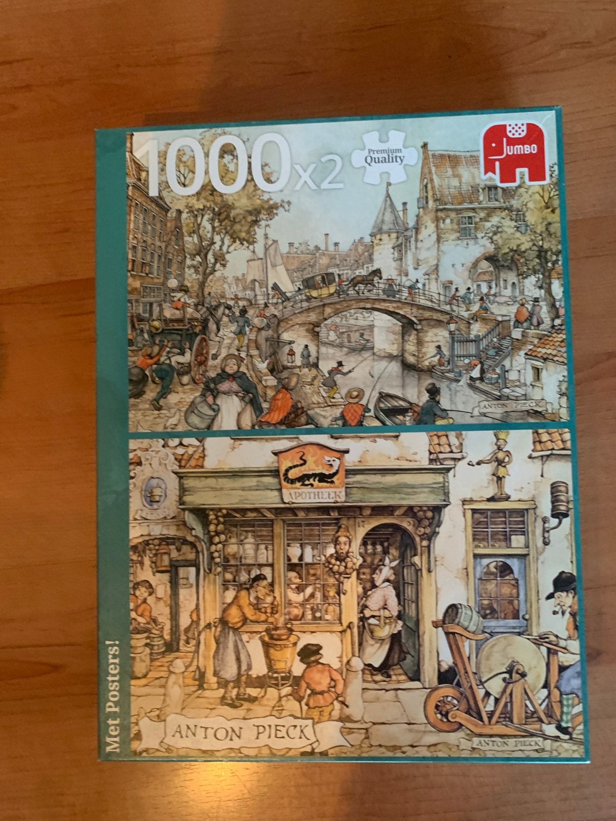 Anton Pieck puzzel 2x 1000 stukjes, compleet, Ophalen of Verzenden, 500 t/m 1500 stukjes, Zo goed als nieuw