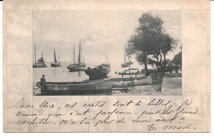 zeilschepen op  de  Maas   1902 stempel   Luik nr  767, Verzenden, Gebruikt, Zeilboot, Kaart, Foto of Prent