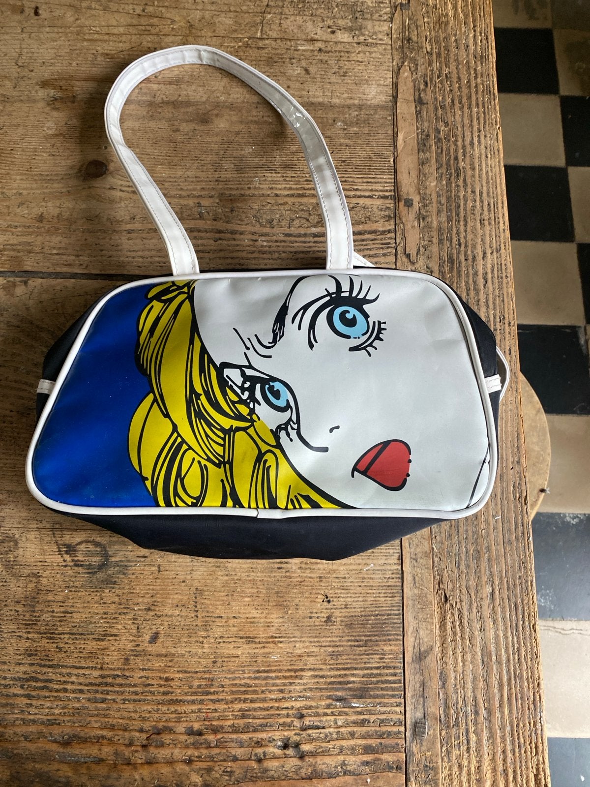 Vintage Vadobag Tilburg Handtas met Pop Art Print - 32x20 cm, Sieraden, Tassen en Uiterlijk, Tassen | Damestassen, Ophalen, Gebruikt