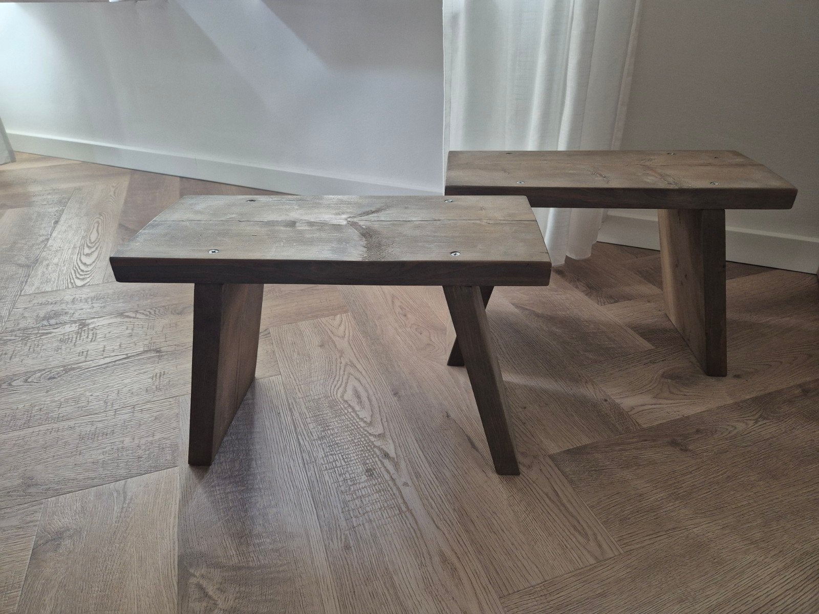 Houten bankjes - Handgemaakt, Ophalen, Nieuw, Hout