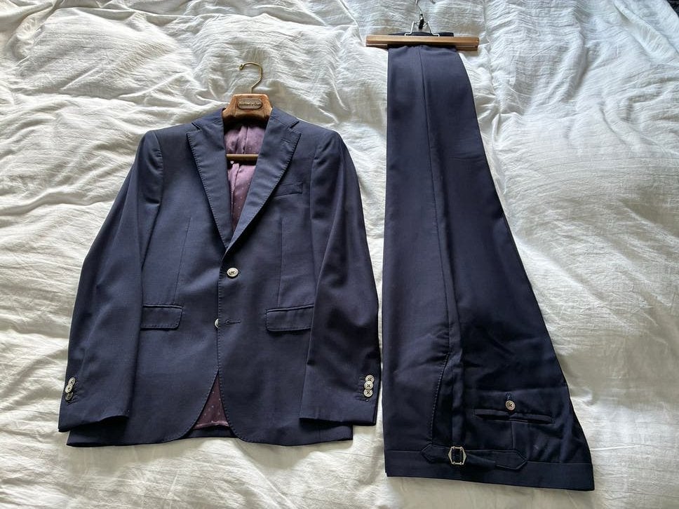 Navy pak van Michael&Giso, Ophalen of Verzenden, Gedragen, Maat 46 (S) of kleiner, Blauw