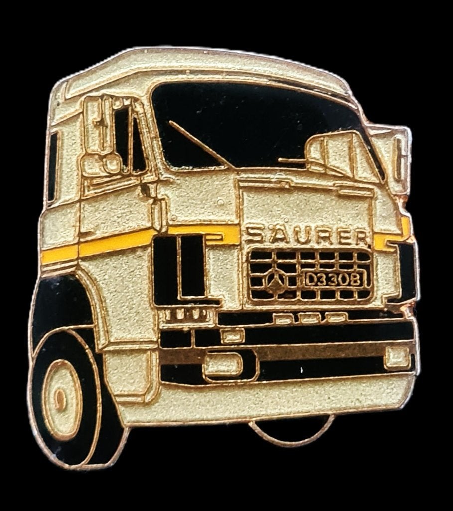 Saurer truck pin- cremekleur, Verzenden, Nieuw, Transport, Speldje of Pin