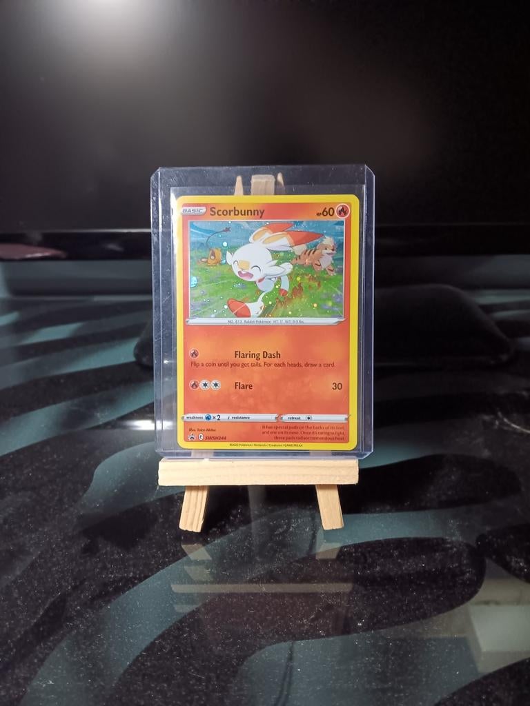 Pokémon scorbunny zeldzaam, Ophalen of Verzenden, Nieuw, Losse kaart, Foil