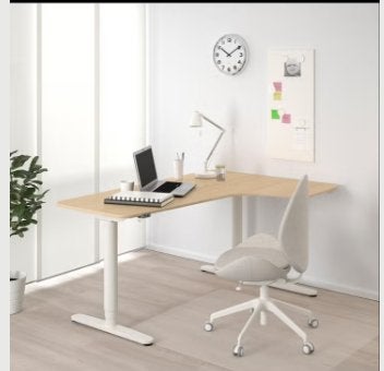 IKEA BEKANT elektrisch zit-sta hoekbureau 160 cm rechts, Huis en Inrichting, Ophalen, 160 cm, Spaanplaat of MDF, Hoekbureau