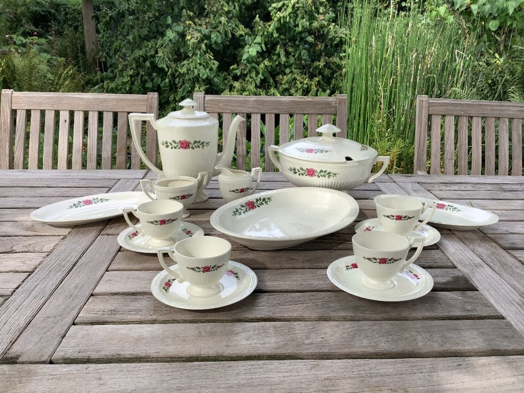 Royal Sphinx Maastricht servies met rozen decor, Gebruikt, Overige merken, Keramiek, Vintage