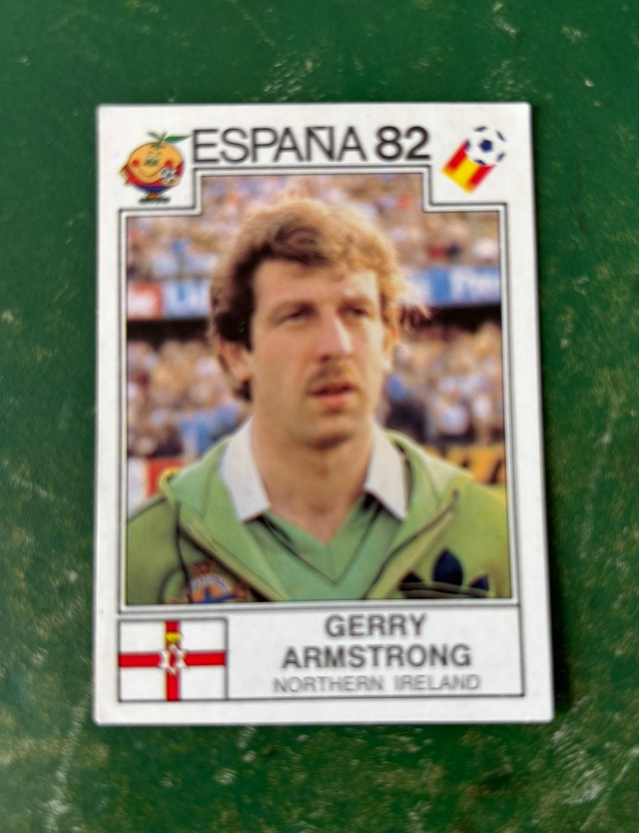 Panini plaatje Gerry Armstrong Noord-Ierland WK 82, Ophalen of Verzenden