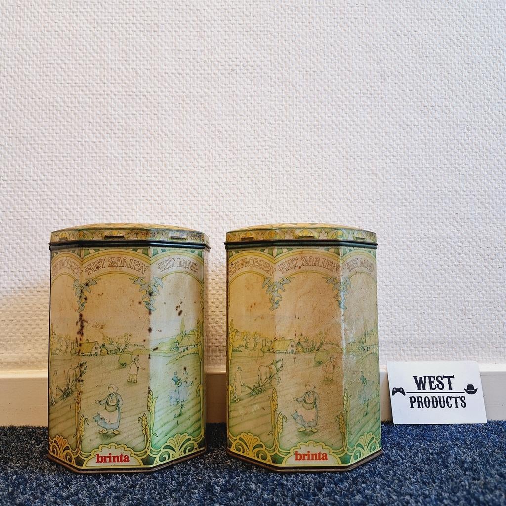 2x Vintage Brinta Blik, Ophalen of Verzenden, Gebruikt, Overige, Overige merken