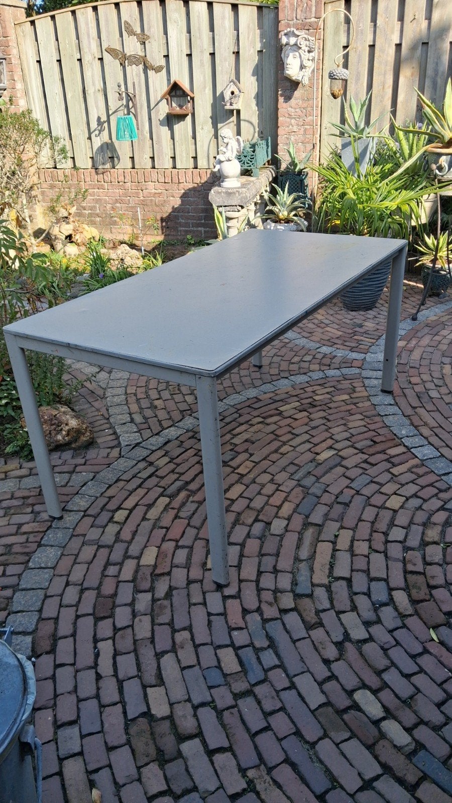 ijzeren tafel 80x160x76 cm - Gebruikt, Ophalen, Gebruikt, 50 tot 100 cm, 150 tot 200 cm