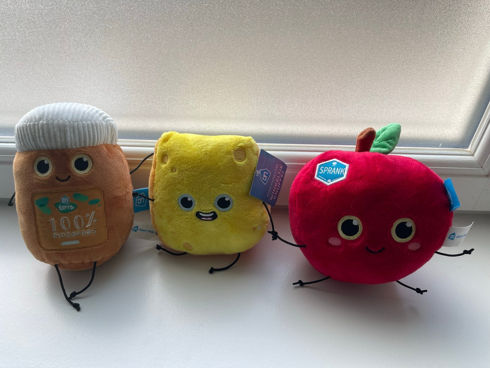 Albert Heijn Winkeltje Knuffels - Pindakaas, Kaas, Appel, Albert Heijn, Overige typen, Ophalen of Verzenden, Meerkleurig