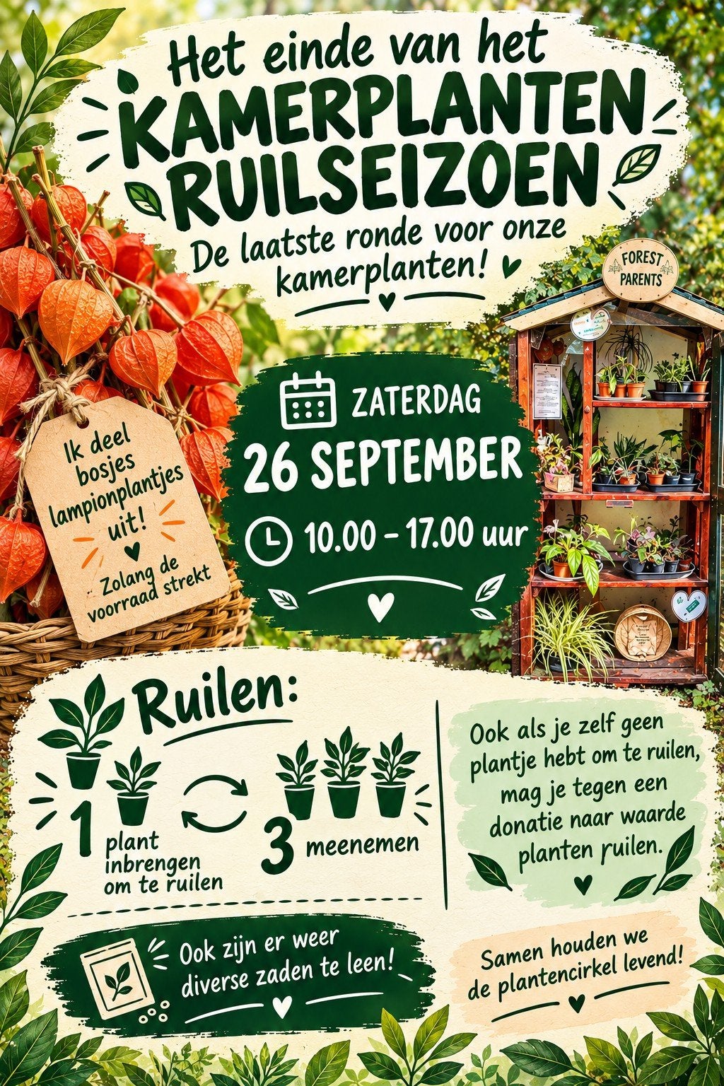 Aankondiging einde kamerplanten ruilsezoen, Ophalen, Overige soorten, Halfschaduw, Minder dan 100 cm