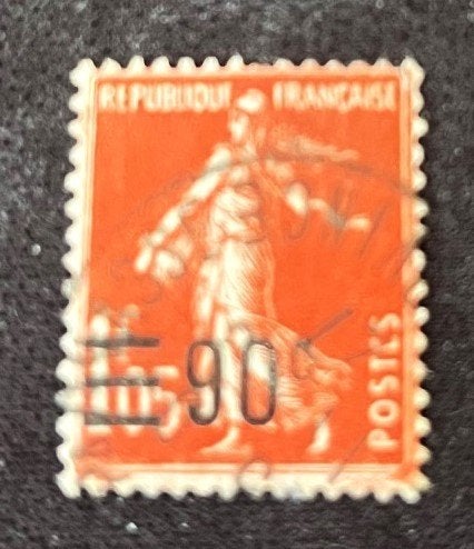 1926 ev Frankrijk  Semeuse met opdruk Yvert 227 gebruikt, Verzenden, Gestempeld