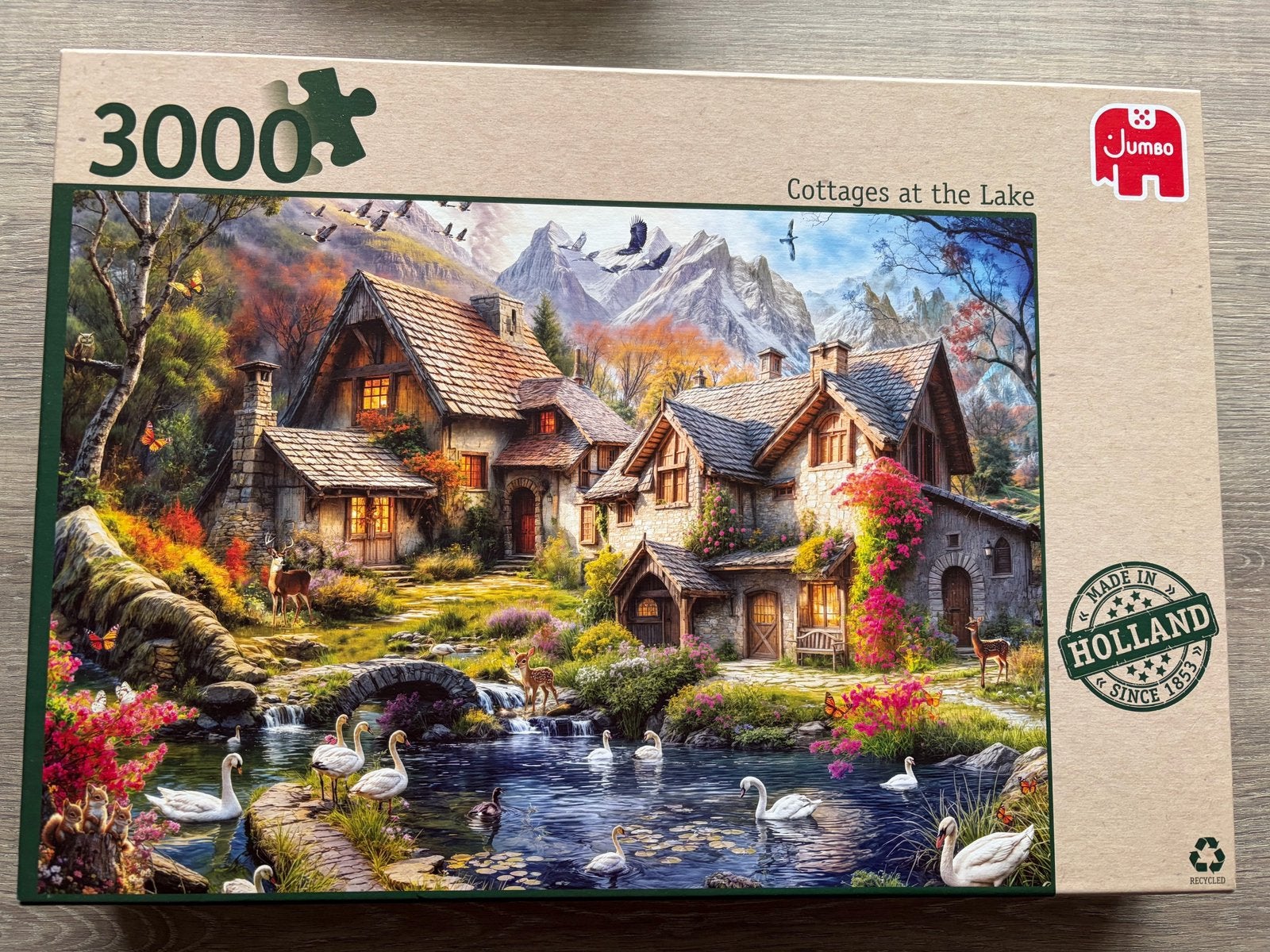 Cottages at the lake - Jumbo 3000 stukjes, Ophalen of Verzenden, Meer dan 1500 stukjes, Gebruikt, Legpuzzel