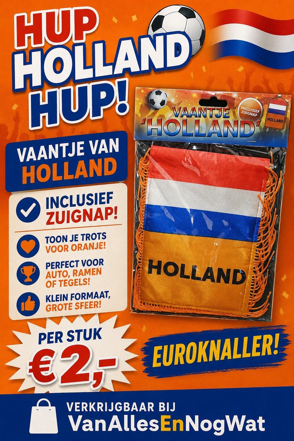 Hup Holland Hup! Vaantje van Holland met zuignap, Ophalen, Nieuw