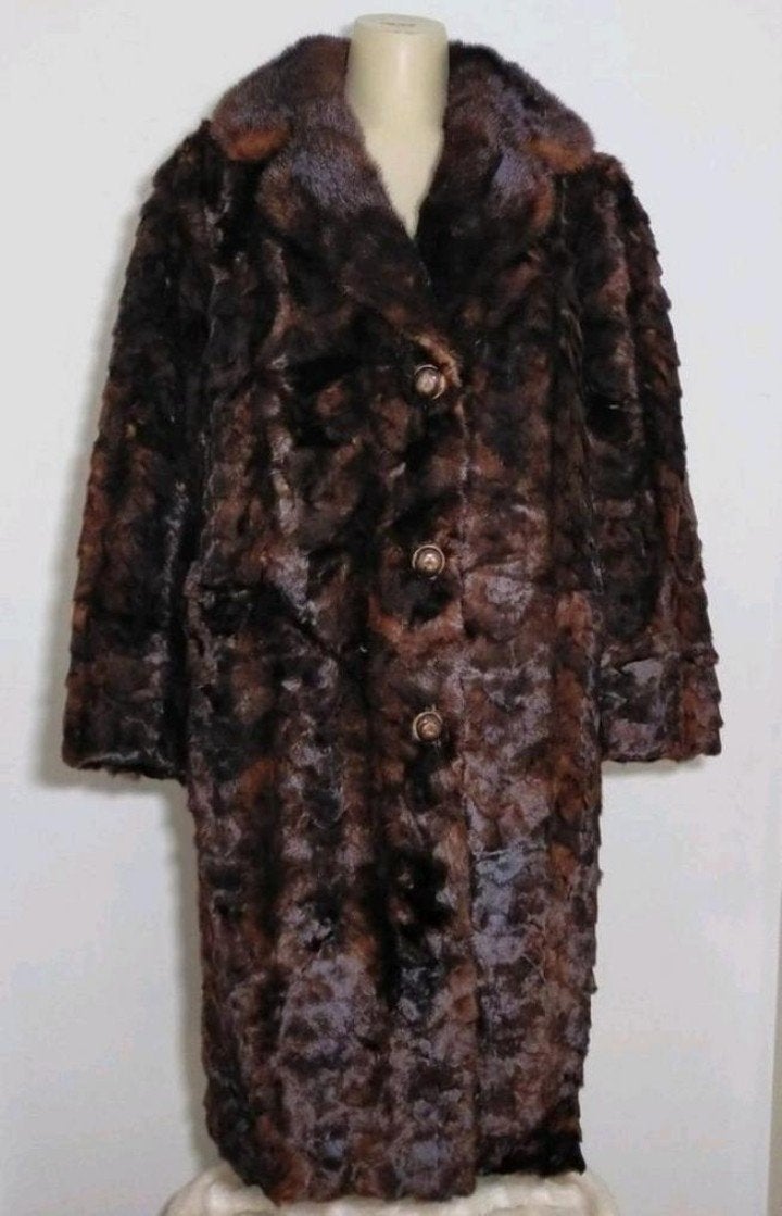 Luxueuze vintage (60s) 100% nerts bontjas van Borgman, Verzenden, Zo goed als nieuw, Maat 42/44 (L), Bruin