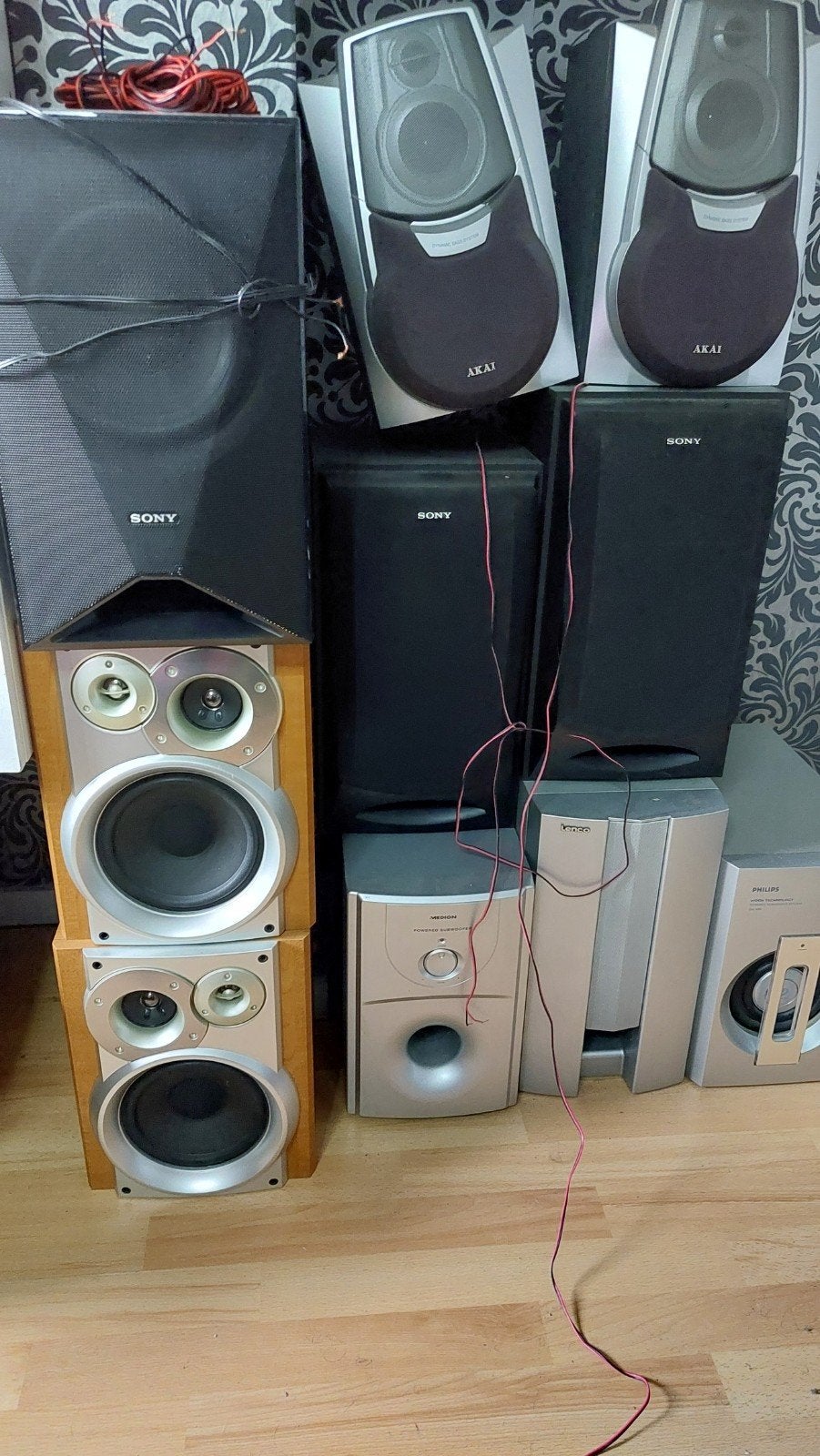 Diverse speakers en subwoofers van Sony, Philips, Medion,, Ophalen, Gebruikt, Speakerset, Sony