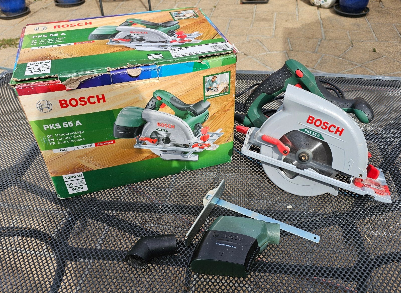 Bosch PKS 55 A cirkelzaag, Ophalen, Cirkelzaag, Zo goed als nieuw, 30 tot 70 mm