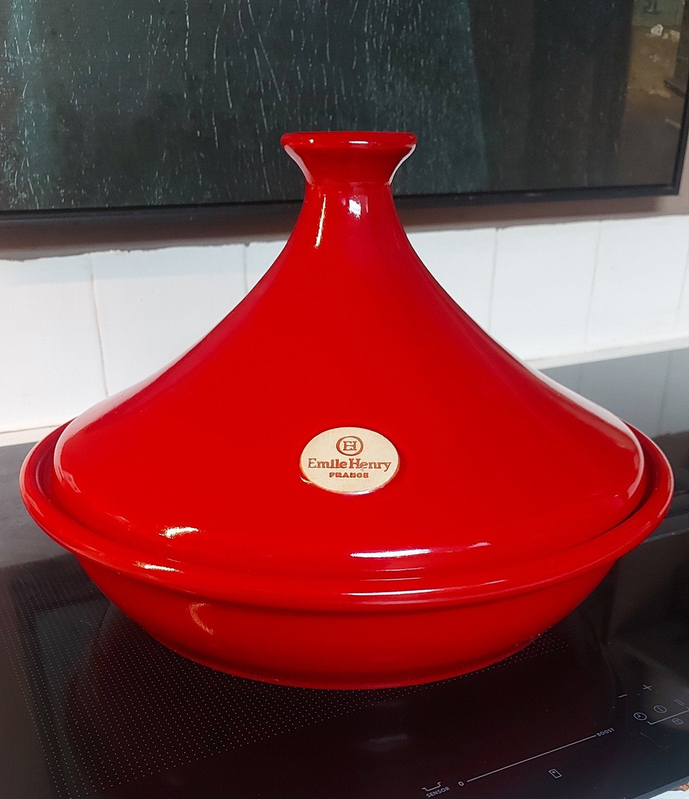 Emile Henry Tagine Rood - Zo goed als nieuw, Ophalen, Overige typen, Zo goed als nieuw, Steen/keramiek