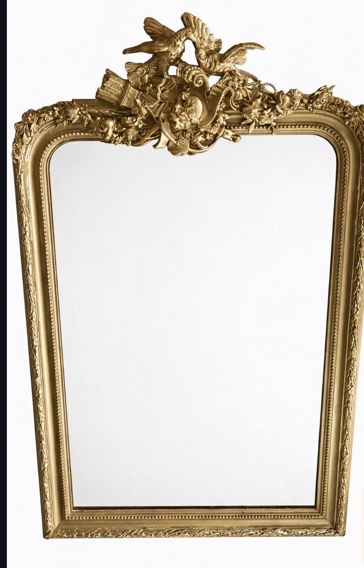 Vintage Spiegel met Duiven - Luxe Gouden Barok Lijst, Ophalen