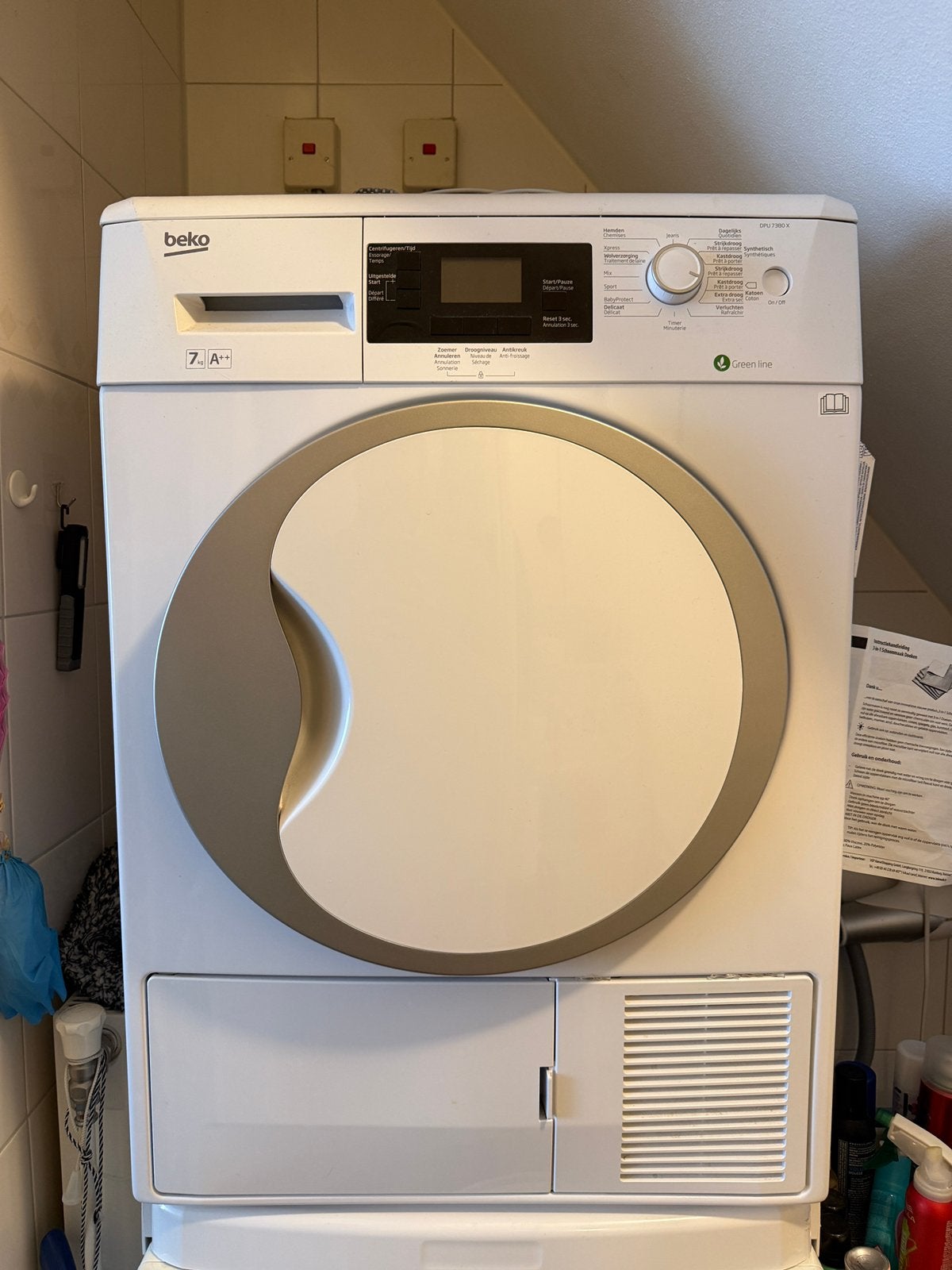Beko 7KG A++ Droger DPU 7380 X, 6 tot 8 kg, Minder dan 85 cm, Ophalen of Verzenden, Zo goed als nieuw