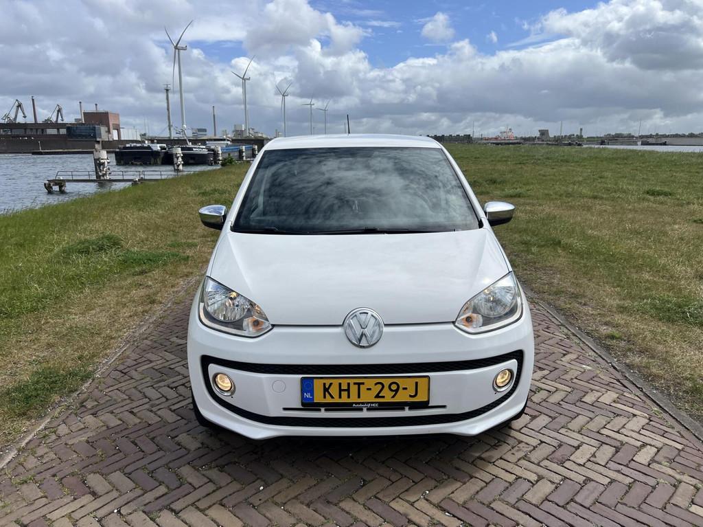 Volkswagen Up! 1.0 Highline BJ 2016 AIRCO|NAVI|5DRS|CRUISE, Auto's, Voorwielaandrijving, Gebruikt, 4 stoelen, Leder en Stof