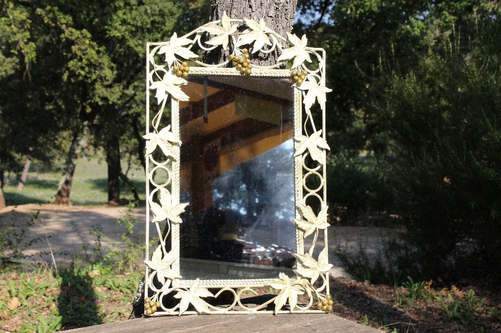 Brocante - Machtig mooie metalen spiegel!, Huis en Inrichting, Woonaccessoires | Spiegels, Ophalen, Minder dan 50 cm, Gebruikt