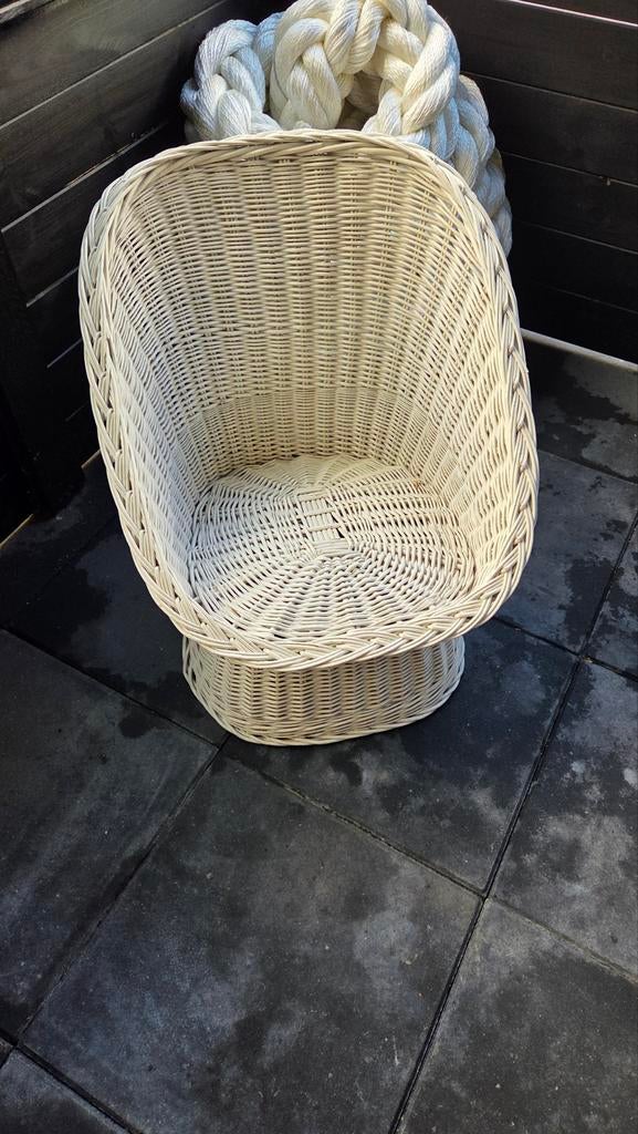 Witte rotan fauteuil, Antiek en Kunst, Ophalen of Verzenden