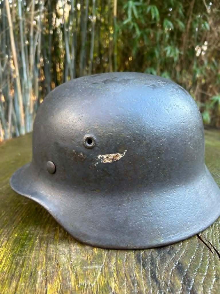 Duitse M40 WOII helm Luftwaffe, Verzamelen, Ophalen of Verzenden, Luchtmacht, Duitsland, Helm of Baret