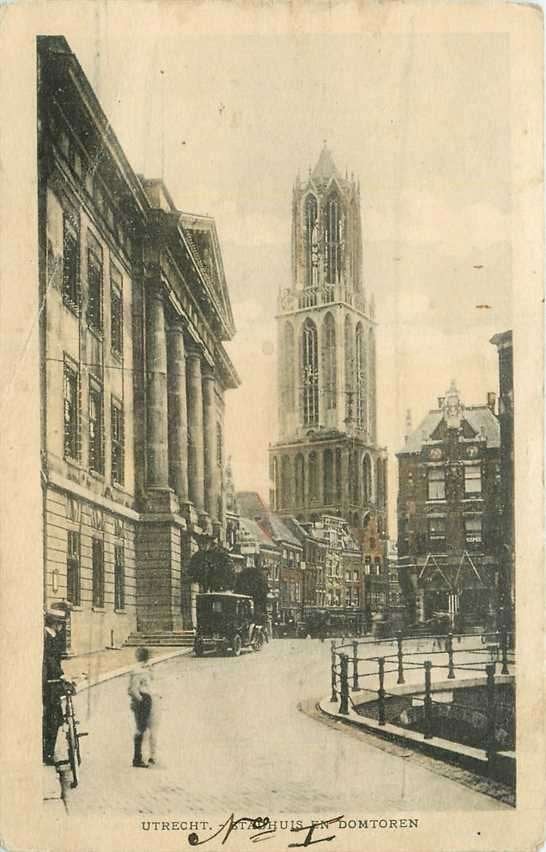 300-104-021 Utrecht Stadhuis en domtoren, Verzenden, Voor 1920, Utrecht