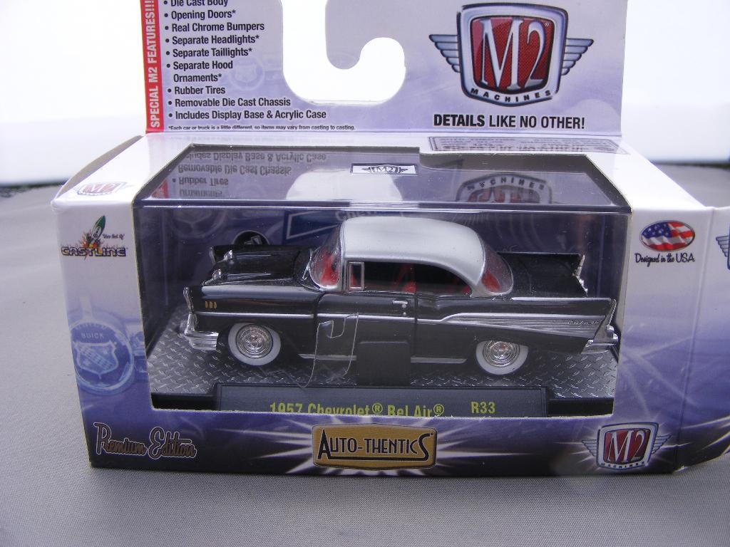 1957 Chevrolet Bel air M2 machines 1/64 3 inch, Ophalen of Verzenden, Nieuw, Auto