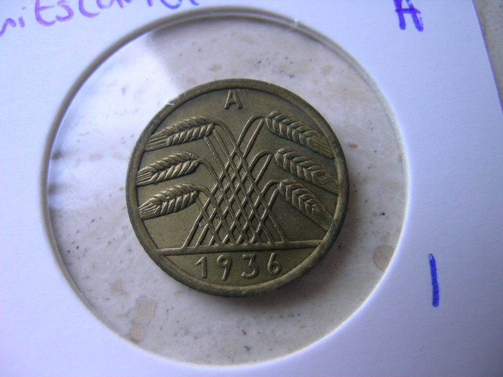 5 Reichspfennig 1936 A Duitsland (nr 1), Ophalen of Verzenden, Duitsland, Losse munt