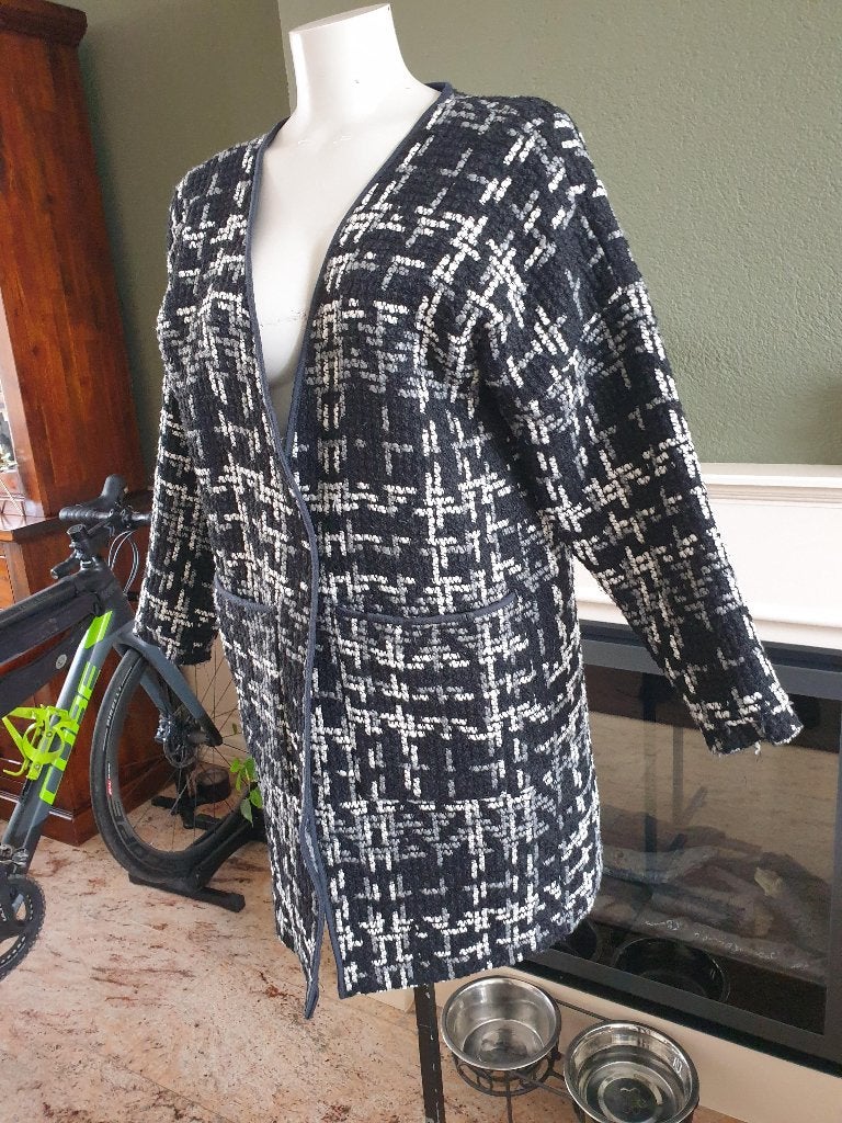 Jacky Luxury lang zwart wit jas vest zomer S 36, Verzenden, Zwart, Maat 36 (S), Jacky Luxury