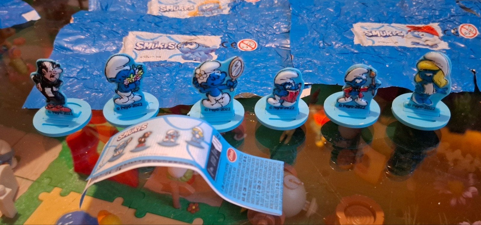 Zaini Smurfen 2D wobbel complete set van 6 uit verrassingsei, Ophalen of Verzenden, Nieuw, Verschillende Smurfen