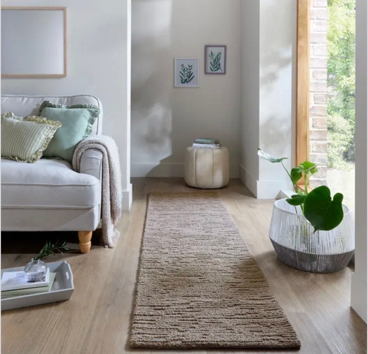 Nieuwe Austin Boucle Wol Loper - Natuurlijk, 60x230 cm, Ophalen, Beige, 50 tot 100 cm, Rechthoekig