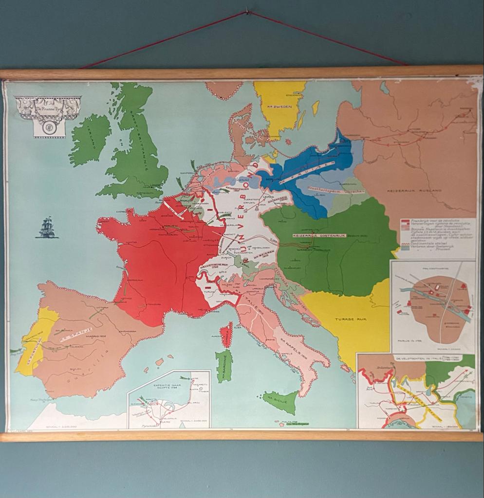 Vintage Schoolkaart: De Franse Tijd (Napoleon), Ophalen, Geschiedenis