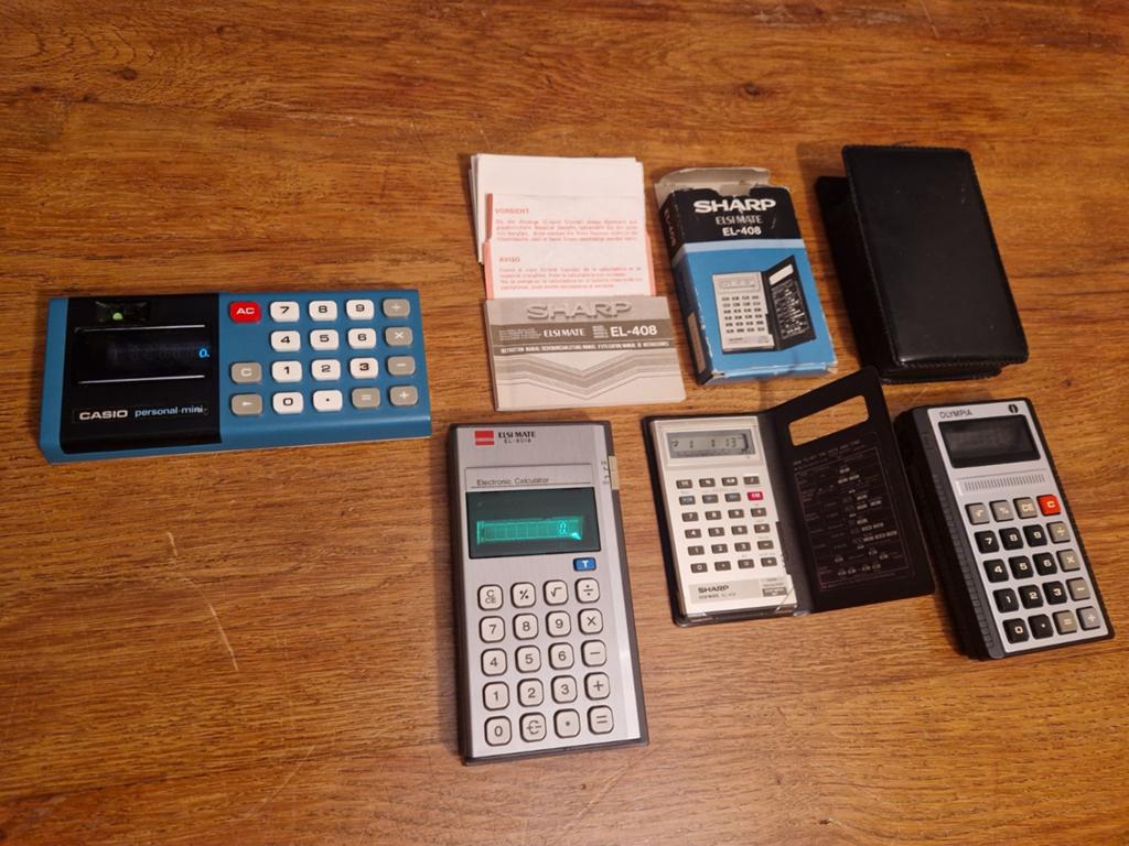 Vintage Casio, 2x Sharp en Olympia rekenmachines, Diversen, Rekenmachines, Ophalen of Verzenden, Zo goed als nieuw, Casio, sharp, Olympia