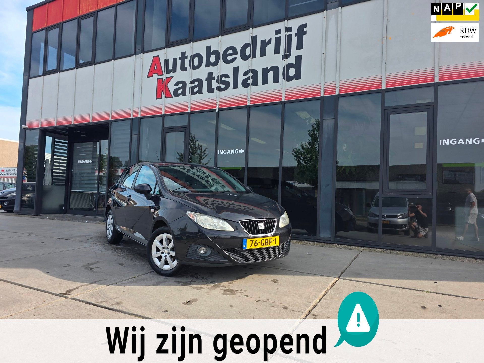Seat Ibiza 1.4 Stylance - Clima - Cruise -, Voorwielaandrijving, Zwart, 4 cilinders, Parkeersensor
