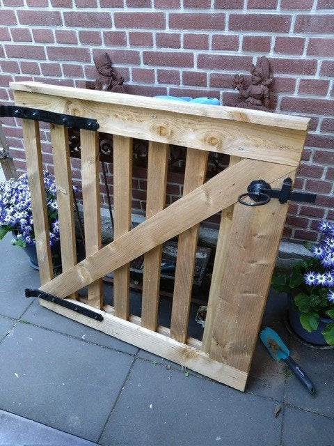 Tuinpoort Robuust Douglas hout 100 x 100 cm, Ophalen, 100 tot 150 cm, 100 tot 150 cm, Nieuw