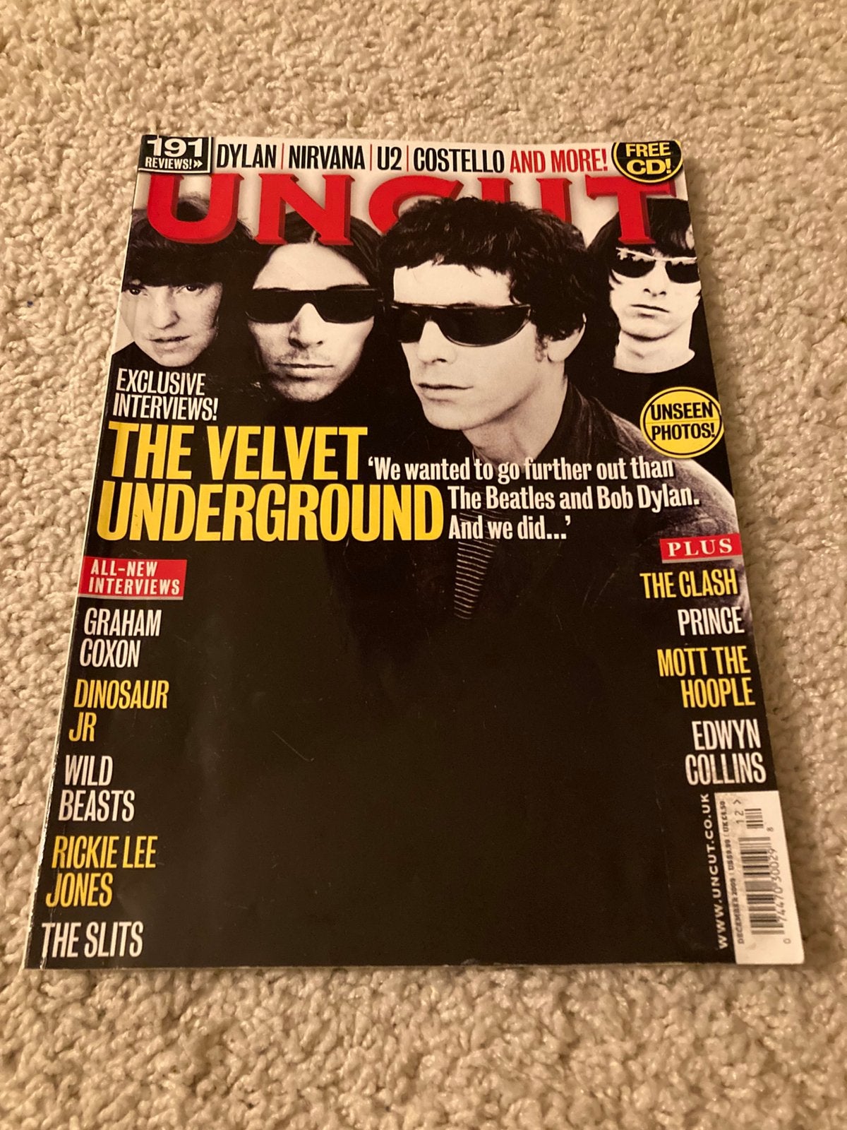 UNCUT Magazine PRINCE Velvet Underground DINOSAUR JR Clash, Ophalen of Verzenden, Zo goed als nieuw, Muziek, Film of Tv