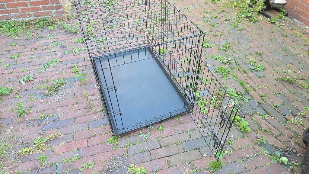 Hondenbench opklapbaar zwart 90x57x60 cm, Dieren en Toebehoren, Ophalen, Gebruikt