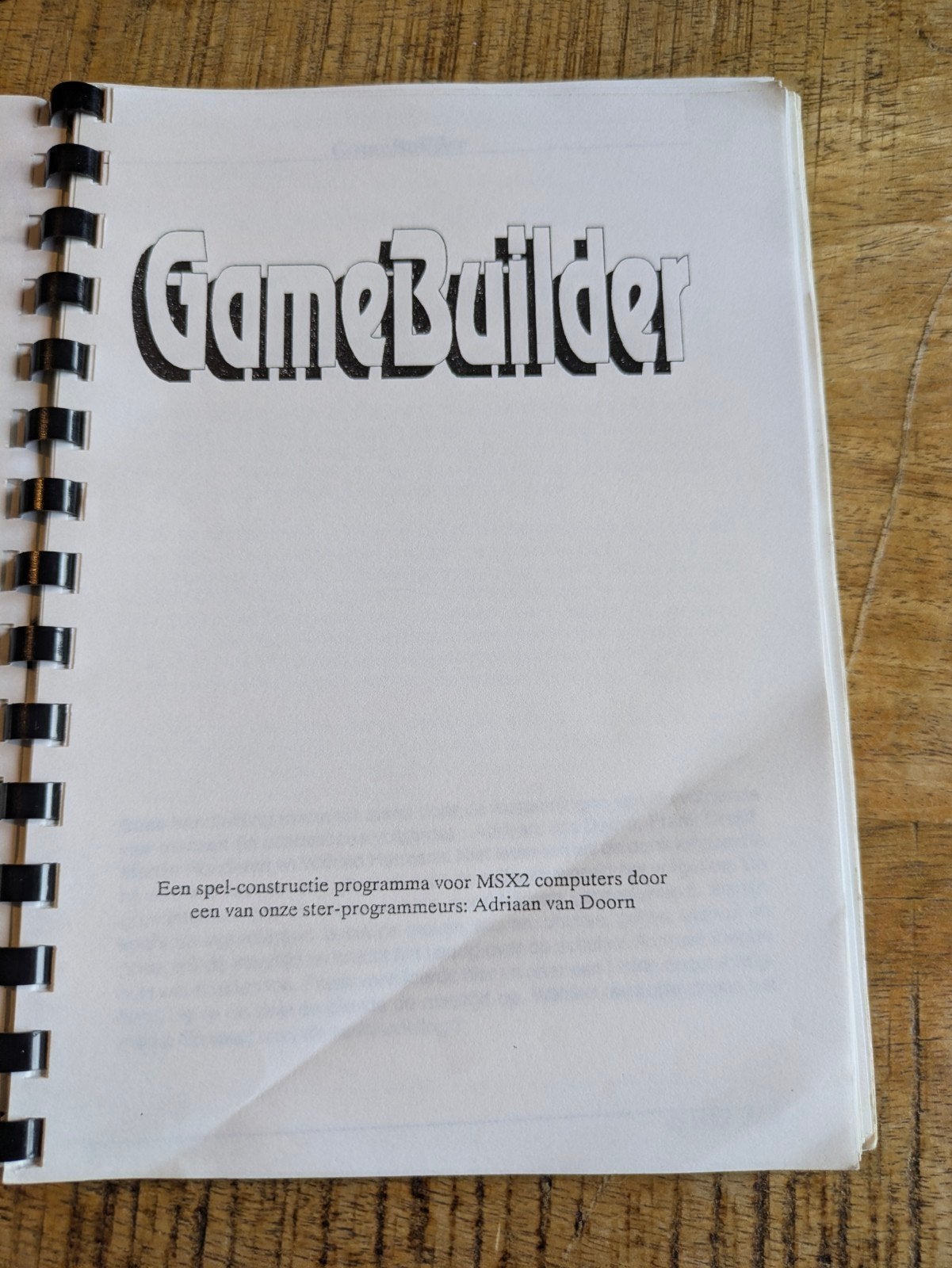GameBuilder Handleiding MSX Club - Maak je eigen games!, Gelezen, Adriaan van Doorn, Ophalen of Verzenden, Beta