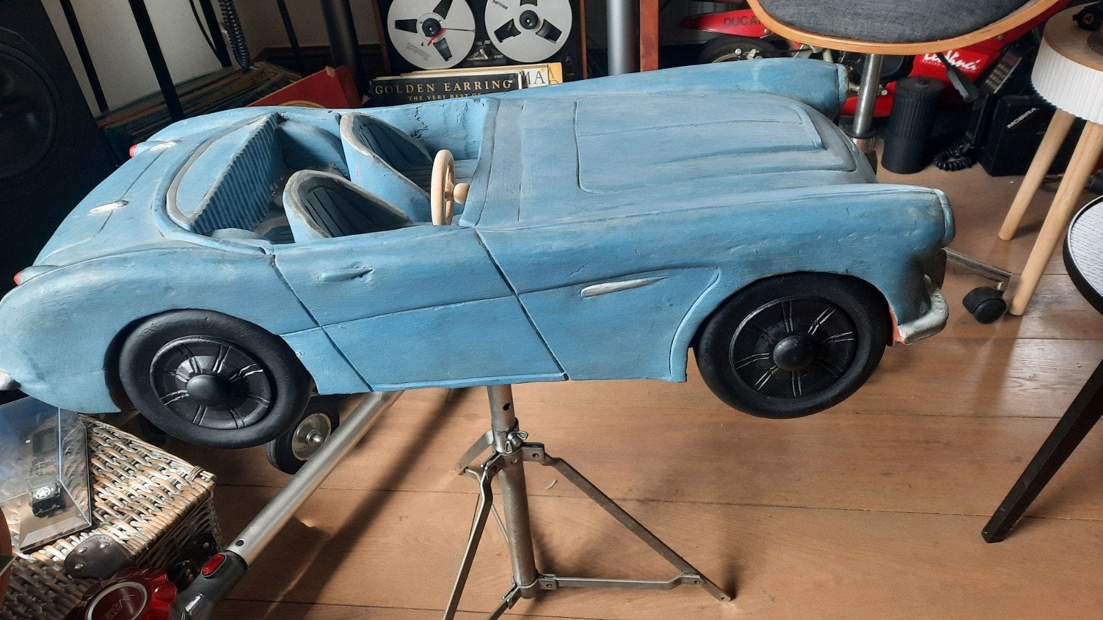 Austin healey houte n model 75 cm lang uit een stuk hout., Ophalen of Verzenden, Groter dan 1:32, Auto, Overige merken