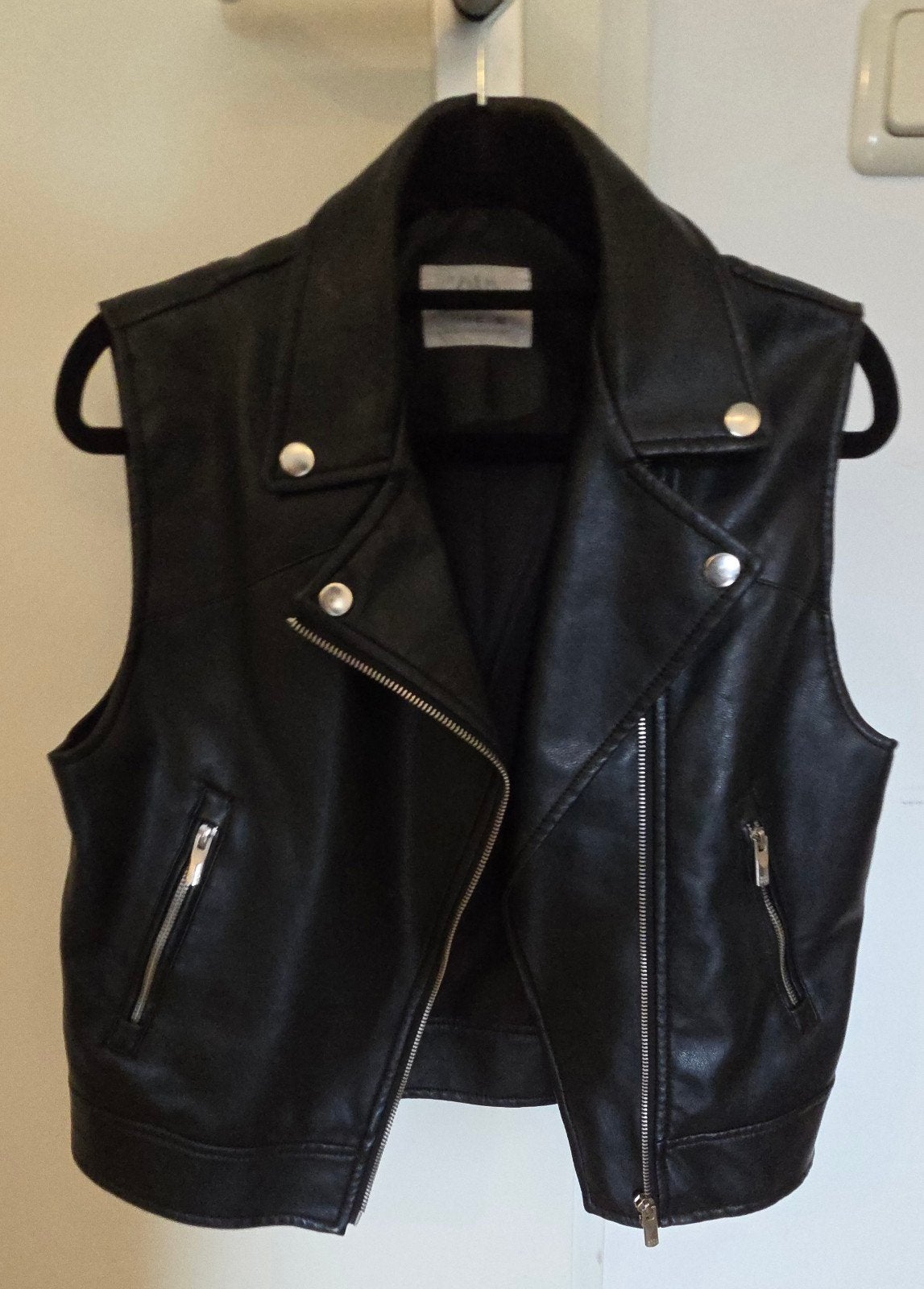 Zara leren gilet zwart XS XXS, Kleding | Dames, Ophalen of Verzenden, Zo goed als nieuw, Maat 34 (XS) of kleiner, Zara