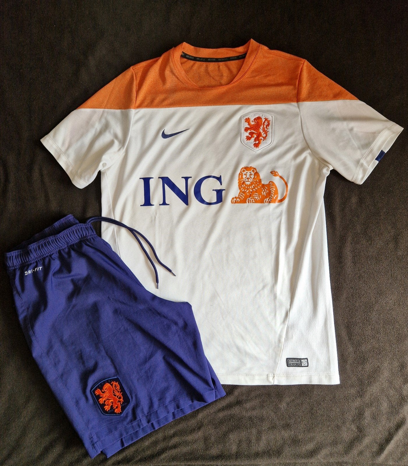 Nederlands elftal shirt broekje 2014  KNVB Oranje tenue, Maat 52/54 (L), Ophalen of Verzenden, Voetbal, Gedragen