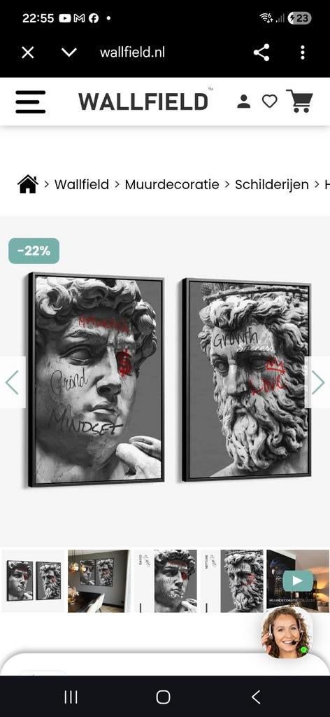 Set van 2 moderne kunstwerken met beelden canvas schilderij, Ophalen of Verzenden